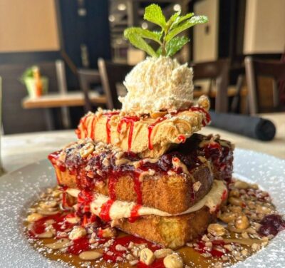 PB&j French toast from Green Eggs Cafe